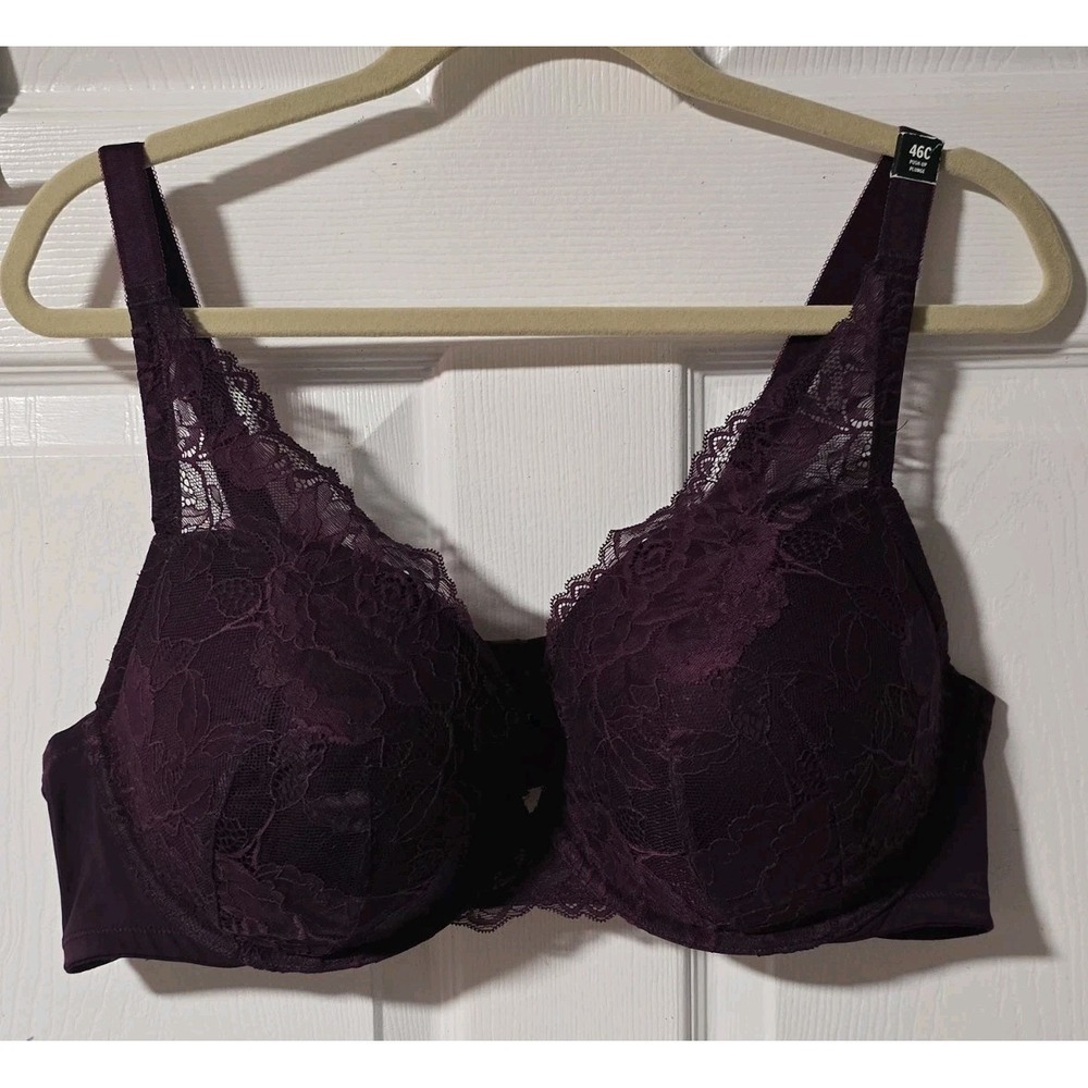 Torrid Curve Bra 46C Push Up Plunge New With Tags Purple Lace